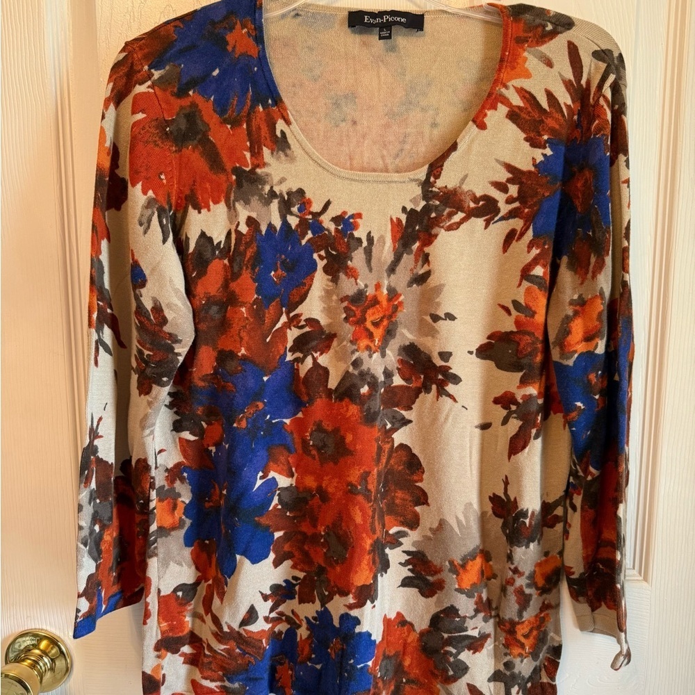 Evan Picone Multicolor Floral Blouse